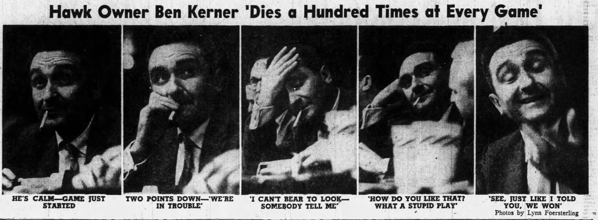 Dans la presse, on s'amuse du show Ben Kerner qui vit avec intensité chaque seconde de chaque match. source : Saint Louis Globe Democrat 