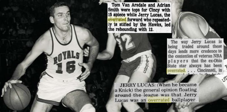 Quelques exemples de comment la presse voit Jerry Lucas à l'époque, et elle n'est pas toujours tendre avec lui. Beaucoup le trouve, sur estimé. 