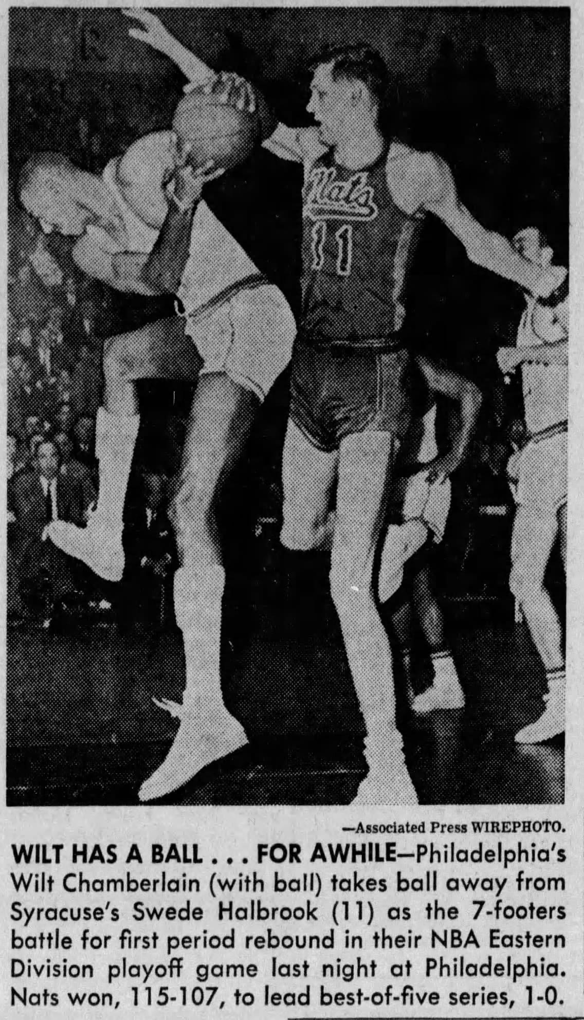 Swede Halbrook, un adversaire de taille pour Wilt Chamberlain